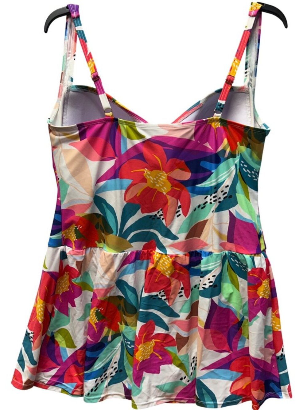 Liz Claiborne Size 22W Swim Dress With Ruched Bust & Adjustable Straps Floral - Picture 2 of 10